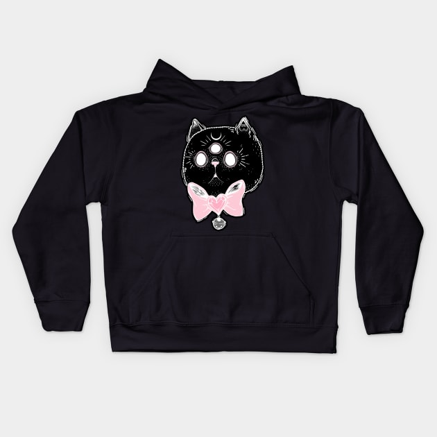 Witchy Kitten Kids Hoodie by lOll3